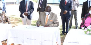 Education Cabinet Secretary George Magoha in Kisumu on December 28, 2020.