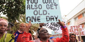Elderly people mark the United Nations 8th Annual World Elder Abuse Awareness Day on June 15, 2013. On May 4, 2020, a group of elderly men and women held a protest in Laikipia County.