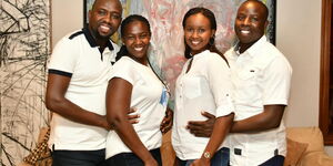 Elgeyo Marakwet Senator (far left) and Nandi Governor Stephen Sang (far right) strike a pose with their wives on March 12, 2020, at the senator's birthday party.
