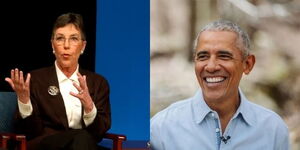 Photo collage between Elizabeth Furse and former US President Barrack Obama