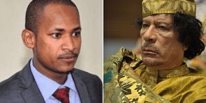 Embakasi East MP Babu Owino and former Libyan President Muammar Gaddafi