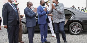 President Uhuru Kenyatta arriving at Kenya Railways Transit Shed on November 10, 2020