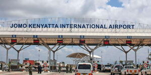 Entrance to Jomo Kenyatta International Airport (JKIA) in Nairobi.