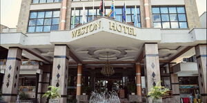 Entrance to Weston Hotel in Nairobi.