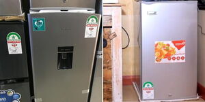 A collage image of EPRA stickers on refrigerators.