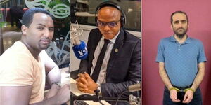 Ethiopian businessman Samson Teklemichael (left), Nigerian politician Nnamdi Kanu (center) and, Turkish national Selahaddin Gulen (right)
