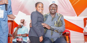 Shukri Shakira Ibrahim with ODM Party leader Raila Odinga