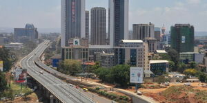 Aerial view of Nairobi Expressway running from Mlolongo to Westlands