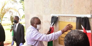 Former President Uhuru Kenyatta during the launch of the Ardhisasa platform on Tuesday, April 27, 2021.