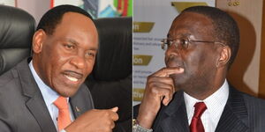 A photo collage of Ezekiel Mutua (KFCB) and former Chief Justice Willy Mutunga