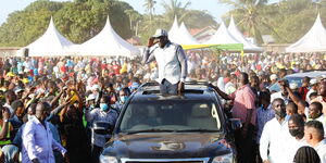 Deputy President William Ruto holding his campaigns at the coast on Thursday, October 14, 2021.