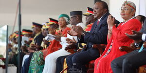 President Uhuru Kenyatta leading Madaraka Day celebrations at Uhuru Gardens on June 1, 2022.
