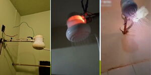A photo collage of faulty showerheads.