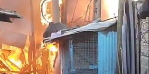 File Image of the fire in Mombasa Town on Friday, 5 2021