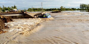 Flooding along the Ahero-Katito road in Kisumu County on March 26, 2020.