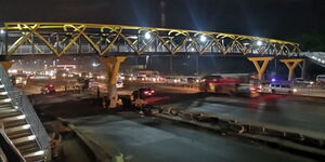 A section of the footbridge erected at KSMS along Thika SuperHighway