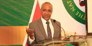 Foreign Affairs Principal Secretary Ambassador Kamau Macharia addressing MPs during their induction retreat at the Safari Park Hotel on Monday, September 19, 2022