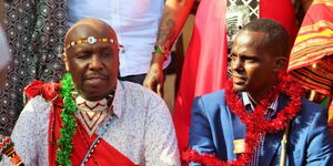 Former Baringo Senator Gideon Moi (left) celebrates Utamaduni Day on Monday, October 10, 2022.