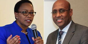 Former Cabinet Secretaries Sicily Kariuki (left) and Adan Mohammed.