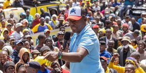 Former Kiambu Governor William Kabogo addressing a rally in Limuru on Wednesday, June 15, 2022.