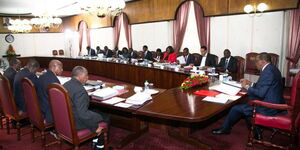 Former President Uhuru Kenyatta chairs a Cabinet meeting during his tenure