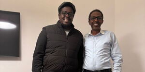 Former South C MCA Osman Khalif (left) and SC Ahmednasir Abdullahi (right) on Wednesday November 22, 2023.