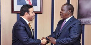 From Left Interpol President Maj-Gen, Dr. Ahmed Nasser Al-Raisi and Interior CS Fred Matiang'i.jpg