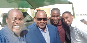 From Left, Jeff Koinange, Royal Media Services Group Managing Director  Wachira Waruru, Citizen TV Presenter Willis Raburu and Senior Creative Producer Alex Murungi. January 29, 2019.