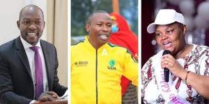 From left Saboti MP Caleb Amisi, Kiambaa MP Wanjiku Njuguna and former Ruiru MP Esther Gathongo.