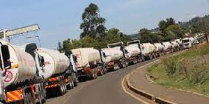A queue of fuel tankers at the Kenya Pipe Line Company in Eldoret