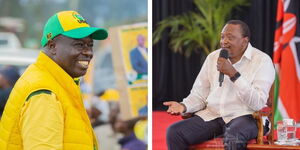 Deputy President-elect Rigathi Gachagua (Left) and outgoing President Uhuru Kenyatta (Right)