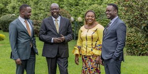 A photo of Deputy President-elect Rigathi Gachagua, his wife Dorcas and their sons.