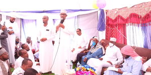 Garissa Township MP Duale at the Nikaah ceremony  between Hon. Hassan Halane, MCA Fafi and Nimo Muhumed Ahmed on November 14, 2020.