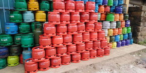 File photo of Gas Cylinders on display at an outlet in Nairobi City