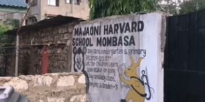 Gate to Majaoni Harvard School in Mombasa.