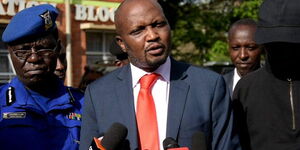 Gatundu South MP Moses Kuria addressing the media on January 10, 2020.