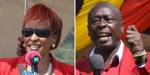 Nyeri county's former first lady Margaret Karungaru Gachagua (left) and Deputy President Rigathi Gachagua(Right)