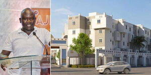 Kenya Power Engineer George Ouma Otieno(Left) and an illustration of the Buxton Affordable Housing Project(Right)