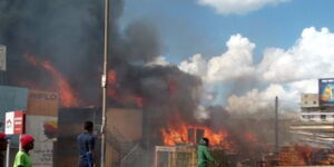 Fire incident at Githurai on November 27, 2020.