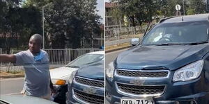 A GoK driver seen in a confrontation with two other drivers after an accident in Nairobi o August 2, 2020