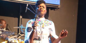 Gospel Musician Eunice Njeri pictured during the Secret Place concert at the International Christian Center in April 2019.