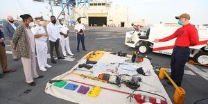 Governor Joho and CS Monica Inspecting millitary weapons at Mombasa Port