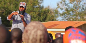 Mombasa Governor Hassan Joho speaking at a rally in Malindi on May 26, 2022.