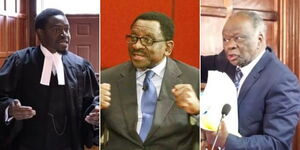 From left: Advocates Nelson Havi, James Orengo and John Khaminwa