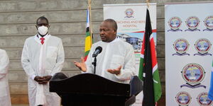 Health CS Mutahi Kagwe During the Official Launch of Kenya's Largest Oxygen Plant at the MTRH on Monday, August 30, 2021.