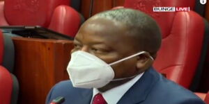 Health Cabinet Secretary Mutahi Kagwe Speaking in Parliament on August 17, 2020.