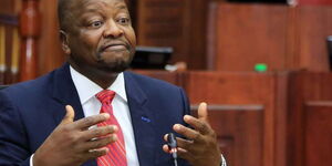 Health Cabinet Secretary nominee Mutahi Kagwe when he appeared for vetting before the National Assembly Committee on Appointments chaired by Speaker Justin Muturi on Thursday, February 20, 2020.