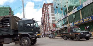 Heavy police presence in Eastleigh estate on May 7, 2020 after the government ordered a lockdown over a spike in Covid-19 cases.