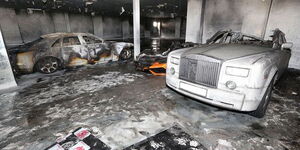 High-end cars worth millions burnt up to a crisp.