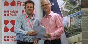 Knight Frank Kenya Managing Director Ben Woodhams and Chris Coulson, Managing Director – Garden City Development at a past function in March 2018 